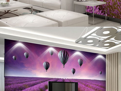 北歐薰衣草田園 詩意棲居，電視背景墻壁畫的藝術靈感